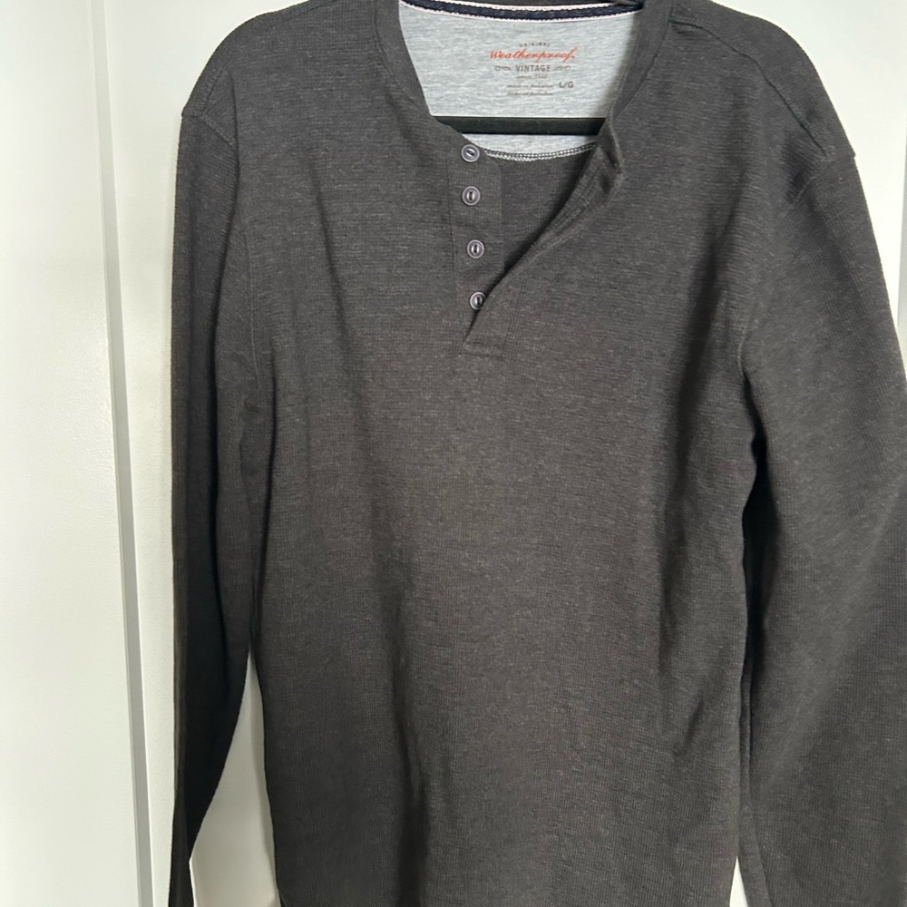 Weatherproof Charcoal Long Sleeve Henley